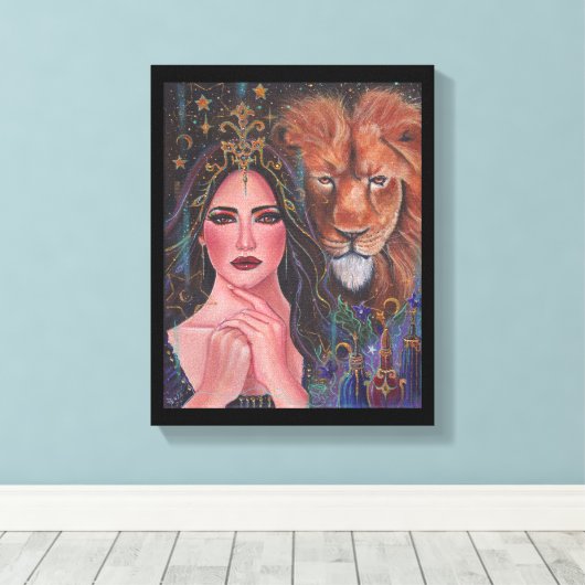 Circe goddess Stretched Canvas Print by Renee Leinwanddruck (Insitu (Holzboden))