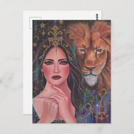 Circe goddess Stretched Canvas Print by Renee Postkarte (Vorne/Hinten)