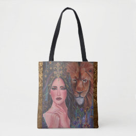 Circe Göttin mit Löwe von Renee Lavoie Tasche