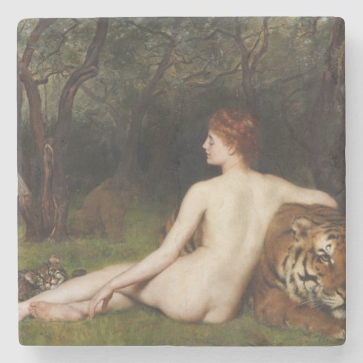 Circe (Magical Sensual Goddess) (by John Collier) Steinuntersetzer (Vorderseite)