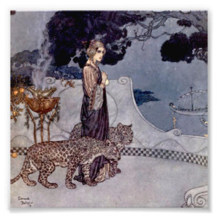 „Circe mit Leoparden“ von Edmund Dulac Fotodruck