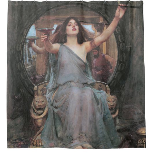 Circe Offering den Cup für Ulysses Duschvorhang (Vorderseite)