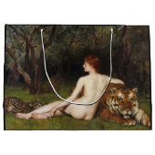Circe (Woman and Dangerous Cats) (by John Collier) Große Geschenktüte (Rückseite)