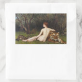 Circe (Woman With Wild Tiger) (by John Collier) Rechteckiger Aufkleber (Tasche)
