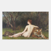 Circe (Woman With Wild Tiger) (by John Collier) Rechteckiger Aufkleber (Vorderseite)