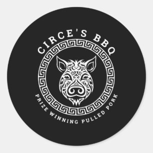 Circe's Bbq Lustige Griechische Mythologie Runder Aufkleber