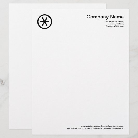 Circlated Asterisk - Black Briefkopf (Vorne/Hinten)