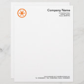 Circlated Asterisk - Orange Briefbogen (Vorne/Hinten)