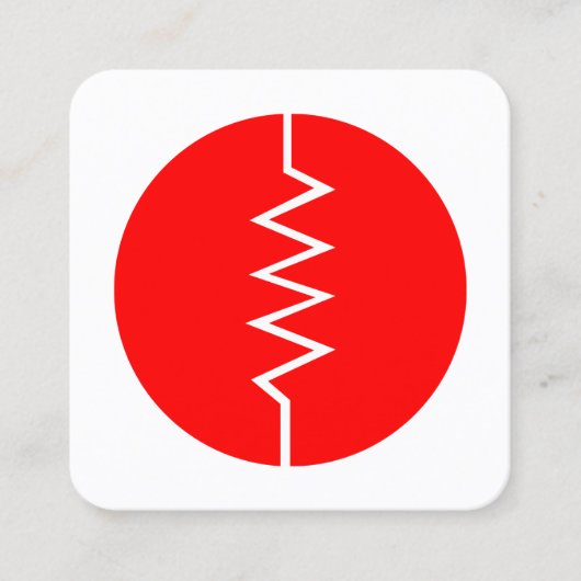 Circlated Resistency Symbol - Rot und Weiß Quadratische Visitenkarte (Vorderseite)