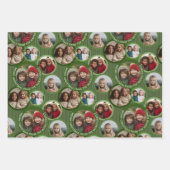 Circle 5 Photo - Merry Christmas Green and Red Geschenkpapier Set (Vorderseite)