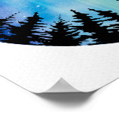 Circle abstrakt Night Sky Wood Full Moon Stars Poster (Ecke)