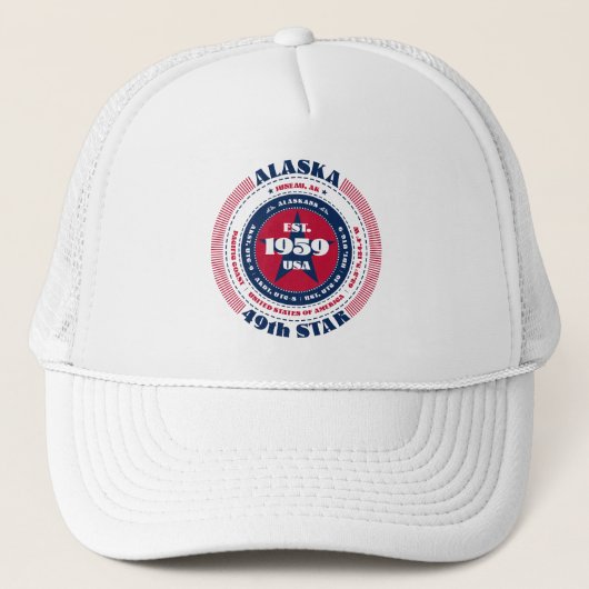 Circle Alaska Staat Patriotic Trucker Hat Truckerkappe (Vorderseite)