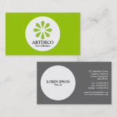 Circle - Art Deco - Martian Green Visitenkarte (Vorne/Hinten)
