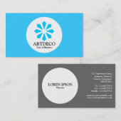 Circle - Art Deco - Sky Blue Visitenkarte (Vorne/Hinten)