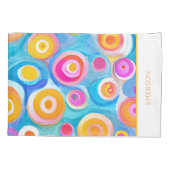 Circle Art Kids BEZEICHNEN farbenfrohe Schlafzimme Kissenbezug (Rückseite)