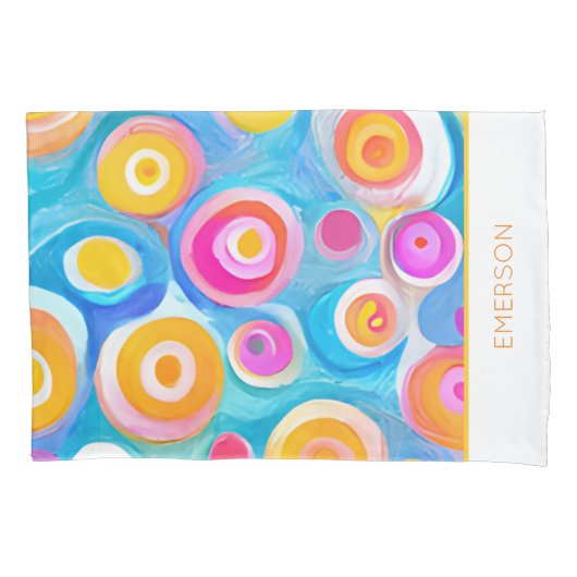 Circle Art Kids BEZEICHNEN farbenfrohe Schlafzimme Kissenbezug (Vorderseite)