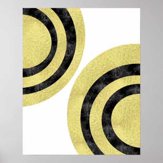 Circle Art Modern Art Gold Folie geometrische Kuns Poster (Vorne)