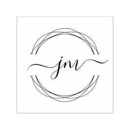 Circle Art, Monogramm, Handschrift Briefmarke Permastempel