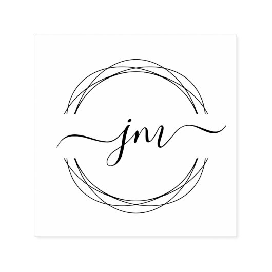 Circle Art, Monogramm, Handschrift Briefmarke Permastempel (Design)