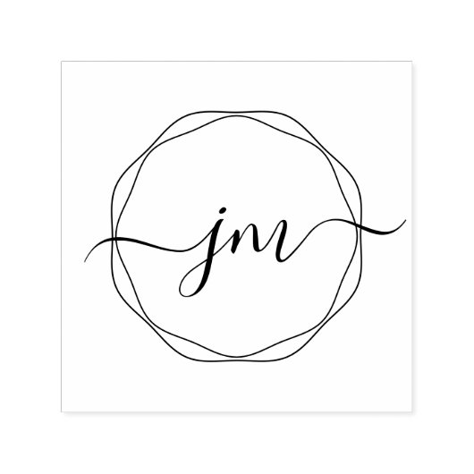 Circle Art, Monogramm, Handschrift Briefmarke Permastempel (Design)