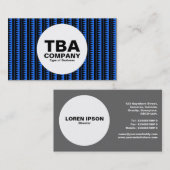 Circle - Aztec Muster - Schwarz auf Blau (1f75fe) Visitenkarte (Vorne/Hinten)