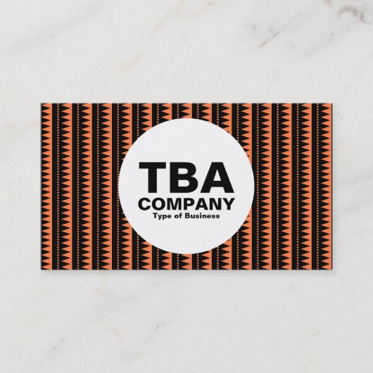 Circle - Aztec Muster - Schwarz auf orange: ff7f49 Visitenkarte (Vorderseite)