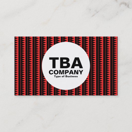 Circle - Aztec Muster - Schwarz auf Rot: ff2b2b Visitenkarte (Vorderseite)