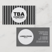 Circle - Aztec Muster - Schwarz auf Weiß (Platin) Visitenkarte (Vorne/Hinten)