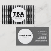 Circle - Aztec Muster - Schwarz auf Weiß Visitenkarte (Vorne/Hinten)