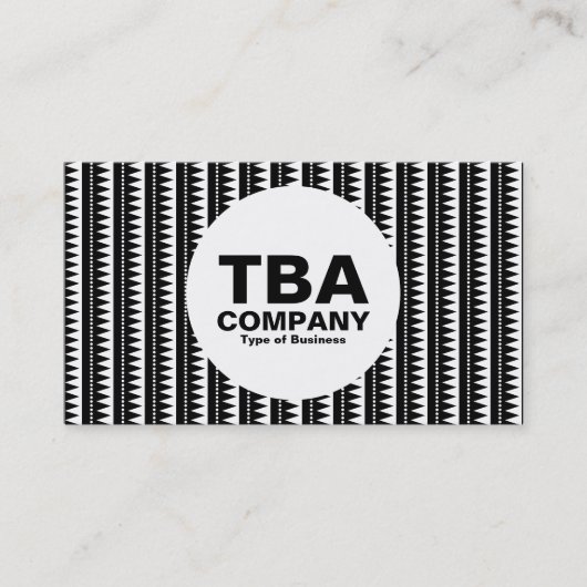 Circle - Aztec Muster - Schwarz auf Weiß Visitenkarte (Vorderseite)