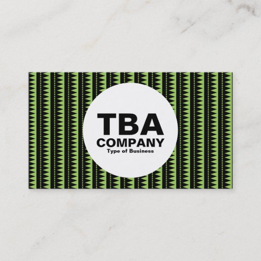 Circle - Aztec Pattern - Schwarz auf Grün: #9ccd5f Visitenkarte (Vorderseite)