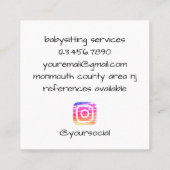 Circle Bekleidung Buttone Blau und Peach IG Babysi Quadratische Visitenkarte (Rückseite)