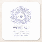 Circle Blatt zeichnend Mono Hochzeit sehr peri  Rechteckiger Pappuntersetzer (Vorderseite)