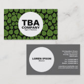Circle - Blätter - Avocado Green on Black Visitenkarte (Vorne/Hinten)