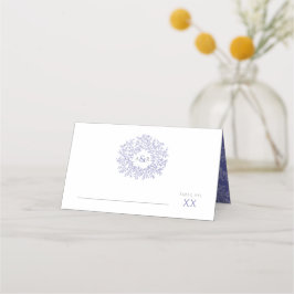 Circle blaue lila Blätter gezeichnet Hochzeit Platzkarte