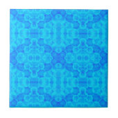 Circle Blobs Ocean Blue Water Tones Fliese (Vorderseite)