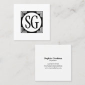 Circle Box - Initialen Quadratische Visitenkarte (Vorne/Hinten)