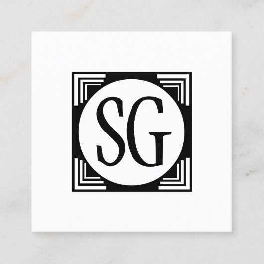 Circle Box - Initialen Quadratische Visitenkarte (Vorderseite)