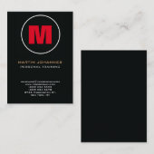 Circle Briefmarke Monogram Dark Red Personal Train Visitenkarte (Vorne/Hinten)