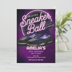 Circle Bright Galaxy Sneaker Ball Geburtstagsparty Einladung