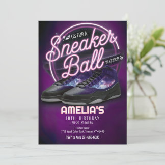 Circle Bright Galaxy Sneaker Ball Geburtstagsparty Einladung