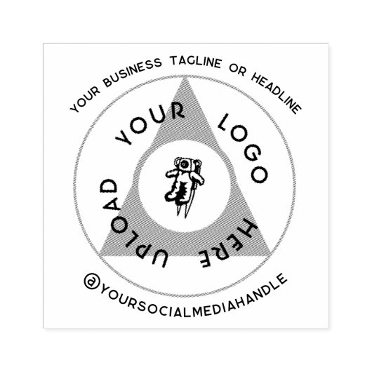 Circle Business Logo mit Social Media Gummistempel (Prägung)