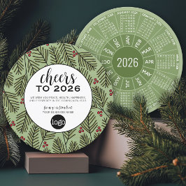 Circle Calendar Business Logo - Cheers Green Red Feiertagskarte