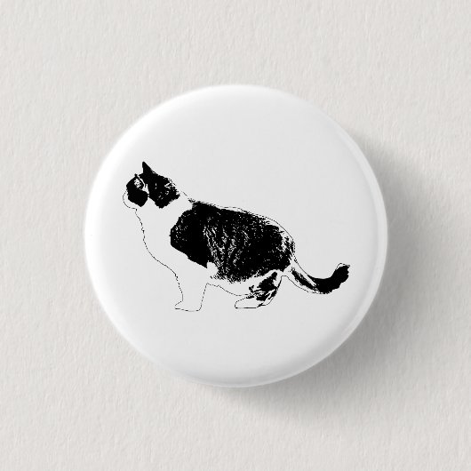 Circle Cat, weiche Haltung Button (Vorderseite)