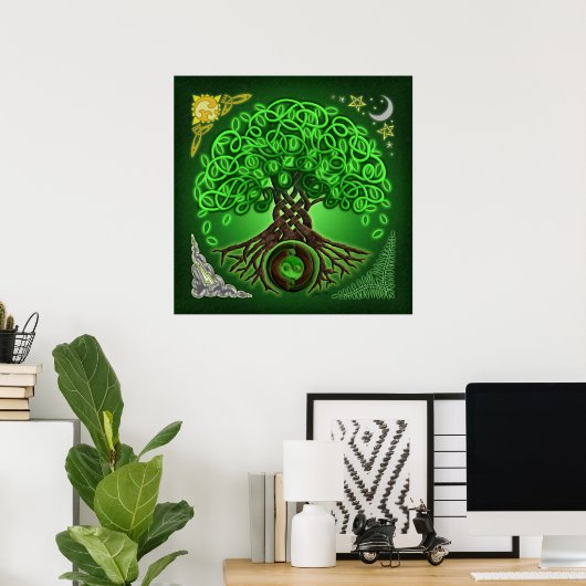 Circle Celtic Tree of Life Poster Print (Heimbüro)
