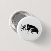 Circle Corgi, kühner Blick Button (Vorne & Hinten)