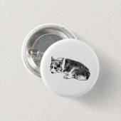Circle Corgi, weicher Blick Button (Vorne & Hinten)