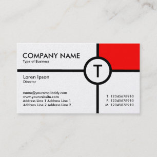 Circle Cross Monogramm (rot) - Platinum Card Visitenkarte