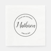 Circle Design Personalisiert Wedding Napkins Serviette (Vorderseite)