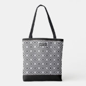 Circle Diamond TI Mit Monogramm BW Tote Bag Tasche (Rückseite)